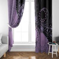 Cook Islands Turtle Window Curtain Stars and Hibiscus - Purple