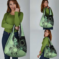 Cook Islands Turtle Grocery Bag Stars and Hibiscus - Green