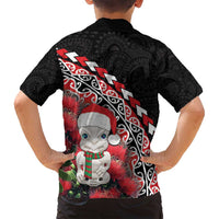New Zealand Christmas Meri Kirihimete Family Matching Puletasi and Hawaiian Shirt Santa Hei Tiki Pohutukawa LT01 - Polynesian Pride