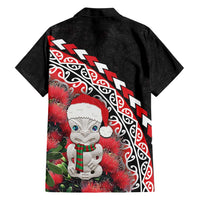 New Zealand Christmas Meri Kirihimete Family Matching Short Sleeve Bodycon Dress and Hawaiian Shirt Santa Hei Tiki Pohutukawa LT01 - Polynesian Pride