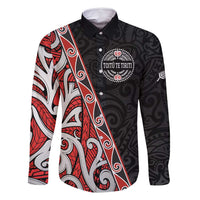 Aotearoa Toitu Te Tiriti Family Matching Mermaid Dress and Hawaiian Shirt Honour The Treaty New Zealand LT01 Dad's Shirt - Long Sleeve Black - Polynesian Pride