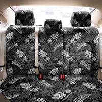 Grayscale Monstera Back Car Seat Cover Polynesian Tribal Pattern - Polynesian Pride