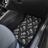 Grayscale Monstera Car Mats Polynesian Tribal Pattern - Polynesian Pride