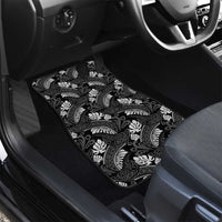 Grayscale Monstera Car Mats Polynesian Tribal Pattern - Polynesian Pride