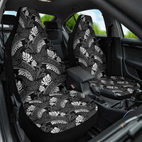 Grayscale Monstera Car Seat Cover Polynesian Tribal Pattern - Polynesian Pride