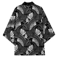 Grayscale Monstera Kimono Polynesian Tribal Pattern - Polynesian Pride