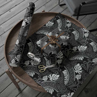 Grayscale Monstera Wrapping Paper Polynesian Tribal Pattern - Polynesian Pride