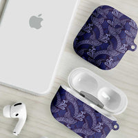 Deep Blue Monstera AirPods Case Polynesian Tribal Pattern LT01 - Polynesian Pride