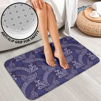 Deep Blue Monstera Bathroom Set Polynesian Tribal Pattern - Polynesian Pride