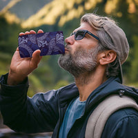 Deep Blue Monstera 4 in 1 Can Cooler Tumbler Polynesian Tribal Pattern - Polynesian Pride