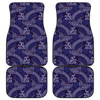 Deep Blue Monstera Car Mats Polynesian Tribal Pattern - Polynesian Pride