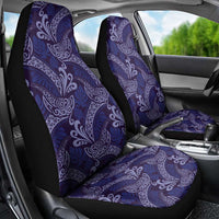 Deep Blue Monstera Car Seat Cover Polynesian Tribal Pattern - Polynesian Pride