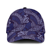 Deep Blue Monstera Classic Cap Polynesian Tribal Pattern - Polynesian Pride