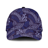 Deep Blue Monstera Classic Cap Polynesian Tribal Pattern - Polynesian Pride