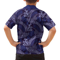 Deep Blue Monstera Hawaiian Shirt Polynesian Tribal Pattern - Polynesian Pride