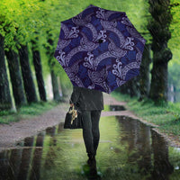 Deep Blue Monstera Umbrella Polynesian Tribal Pattern - Polynesian Pride