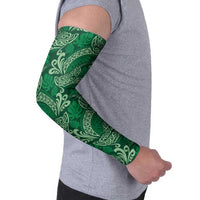 Forest Green Monstera Arm Sleeves Polynesian Tribal Pattern - Polynesian Pride