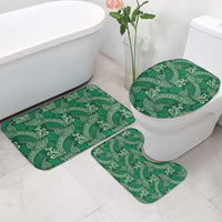Forest Green Monstera Bathroom Set Polynesian Tribal Pattern - Polynesian Pride
