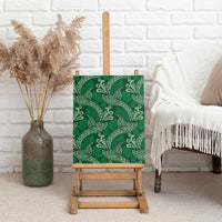 Forest Green Monstera Canvas Wall Art Polynesian Tribal Pattern - Polynesian Pride