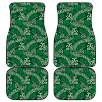 Forest Green Monstera Car Mats Polynesian Tribal Pattern - Polynesian Pride