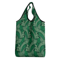 Forest Green Monstera Grocery Bag Polynesian Tribal Pattern - Polynesian Pride