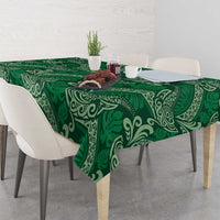 Forest Green Monstera Tablecloth Polynesian Tribal Pattern - Polynesian Pride
