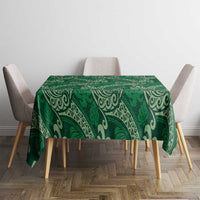Forest Green Monstera Tablecloth Polynesian Tribal Pattern - Polynesian Pride