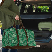 Forest Green Monstera Travel Bag Polynesian Tribal Pattern - Polynesian Pride