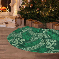 Forest Green Monstera Tree Skirt Polynesian Tribal Pattern - Polynesian Pride