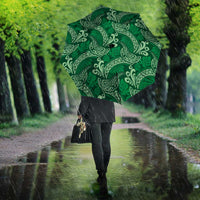 Forest Green Monstera Umbrella Polynesian Tribal Pattern - Polynesian Pride