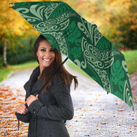 Forest Green Monstera Umbrella Polynesian Tribal Pattern - Polynesian Pride