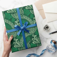 Forest Green Monstera Wrapping Paper Polynesian Tribal Pattern - Polynesian Pride