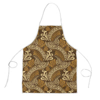 Brown Gold Monstera Apron Polynesian Tribal Pattern - Polynesian Pride