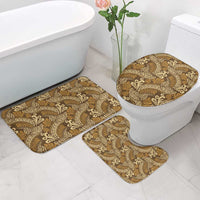 Brown Gold Monstera Bathroom Set Polynesian Tribal Pattern - Polynesian Pride