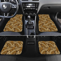 Brown Gold Monstera Car Mats Polynesian Tribal Pattern - Polynesian Pride