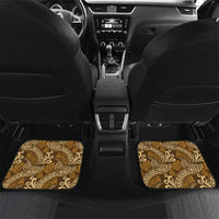 Brown Gold Monstera Car Mats Polynesian Tribal Pattern - Polynesian Pride