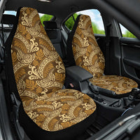 Brown Gold Monstera Car Seat Cover Polynesian Tribal Pattern - Polynesian Pride