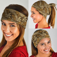 Brown Gold Monstera Neck Gaiter Polynesian Tribal Pattern - Polynesian Pride