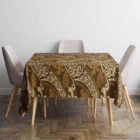 Brown Gold Monstera Tablecloth Polynesian Tribal Pattern - Polynesian Pride
