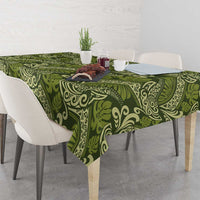 Olive Green Monstera Tablecloth Polynesian Tribal Pattern - Polynesian Pride