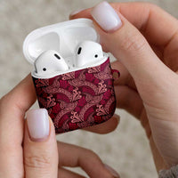 Sweet Pink Monstera AirPods Case Polynesian Tribal Pattern - Polynesian Pride