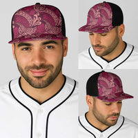 Sweet Pink Monstera Baseball Net Cap Polynesian Tribal Pattern - Polynesian Pride