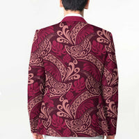 Sweet Pink Monstera Blazer Polynesian Tribal Pattern - Polynesian Pride
