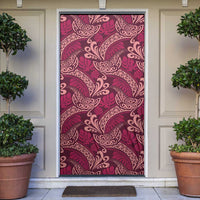 Sweet Pink Monstera Door Cover Polynesian Tribal Pattern - Polynesian Pride