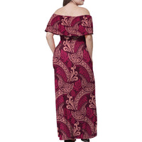 Sweet Pink Monstera Family Matching Off Shoulder Maxi Dress and Hawaiian Shirt Polynesian Tribal Pattern - Polynesian Pride