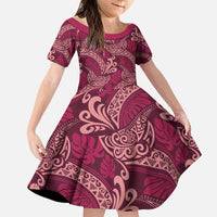 Sweet Pink Monstera Family Matching Puletasi and Hawaiian Shirt Polynesian Tribal Pattern - Polynesian Pride