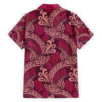 Sweet Pink Monstera Family Matching Puletasi and Hawaiian Shirt Polynesian Tribal Pattern - Polynesian Pride