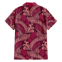 Sweet Pink Monstera Family Matching Short Sleeve Bodycon Dress and Hawaiian Shirt Polynesian Tribal Pattern - Polynesian Pride