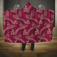 Sweet Pink Monstera Hooded Blanket Polynesian Tribal Pattern - Polynesian Pride