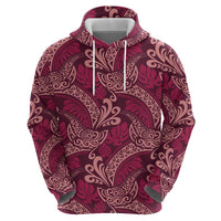 Sweet Pink Monstera Hoodie Polynesian Tribal Pattern - Polynesian Pride
